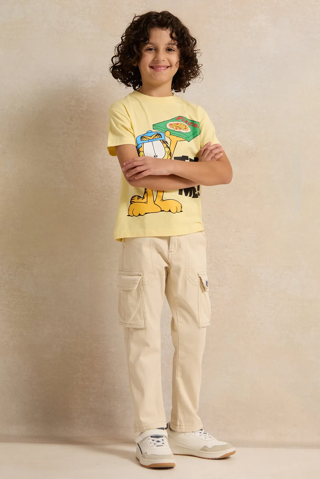 Boys Beige Cargo Pocket Pants sold by Redtag product image thumbnail 2