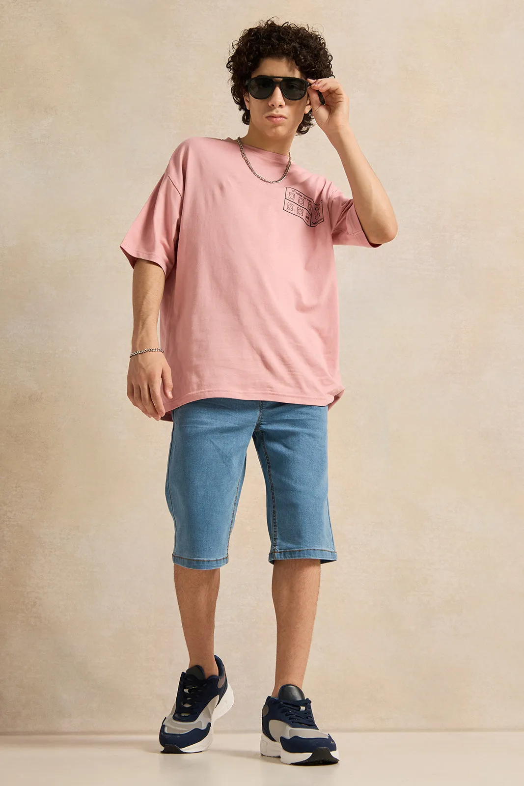 Senior Boys Blue Pull-on Denim Shorts sold by Redtag product image thumbnail 2