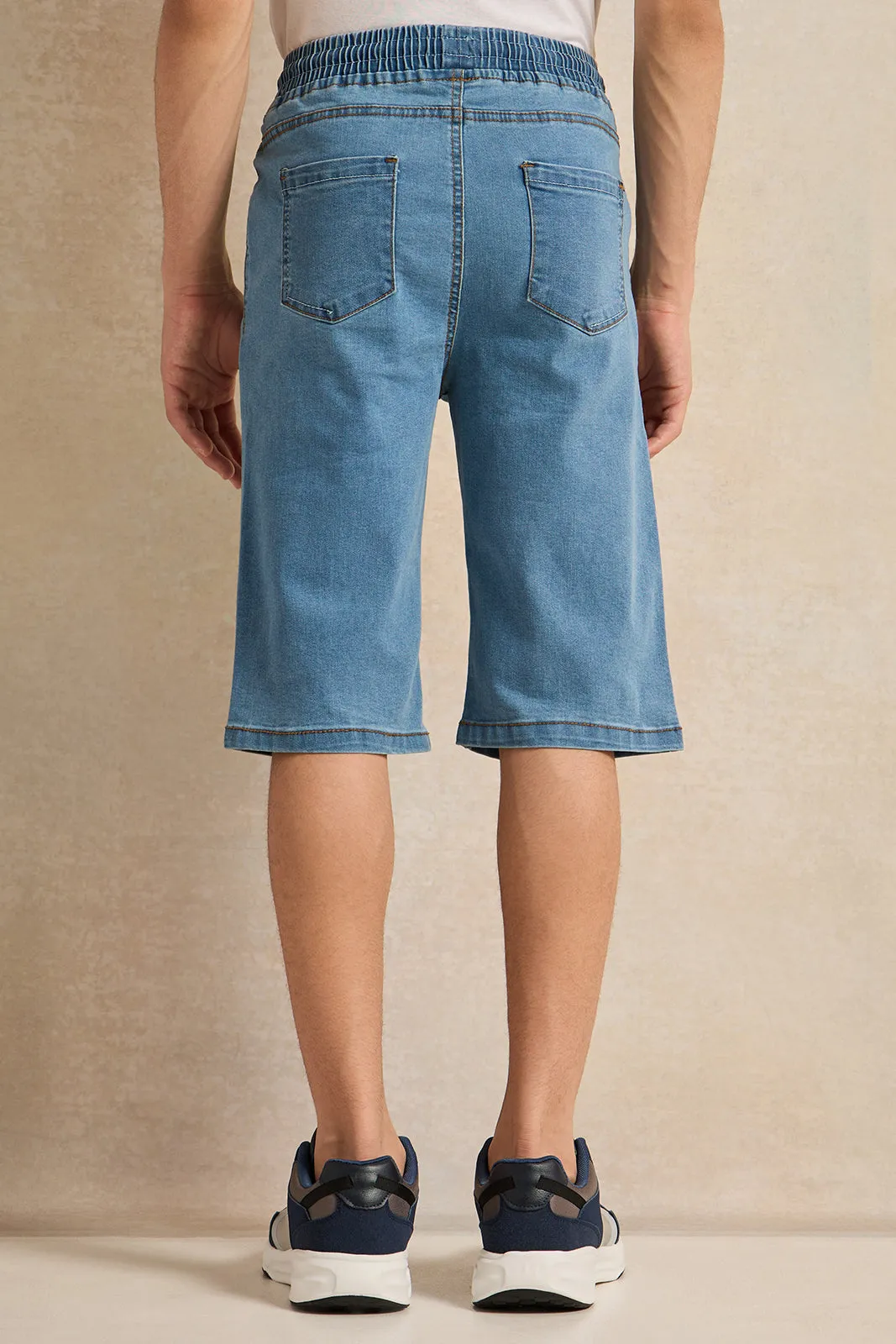 Senior Boys Blue Pull-on Denim Shorts sold by Redtag product image thumbnail 3