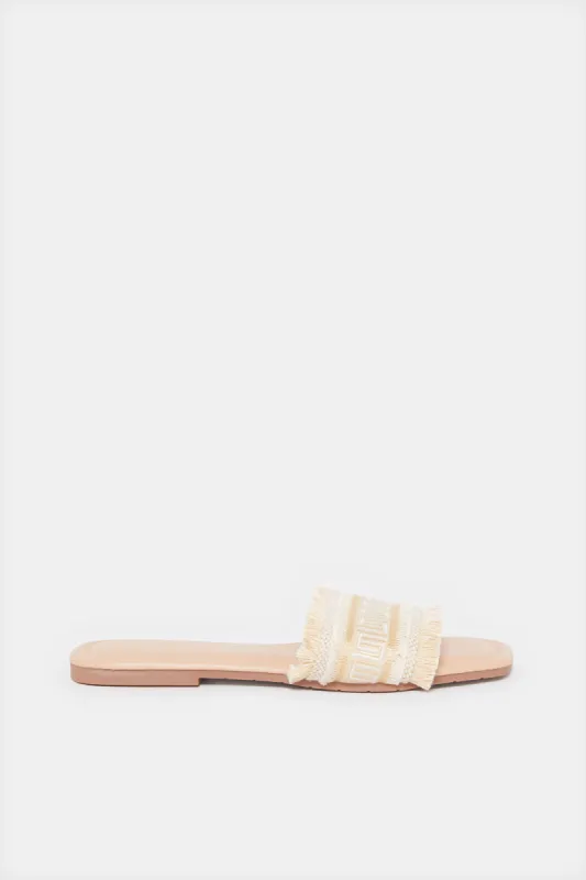 Women Beige Textured Mule sold by Redtag
