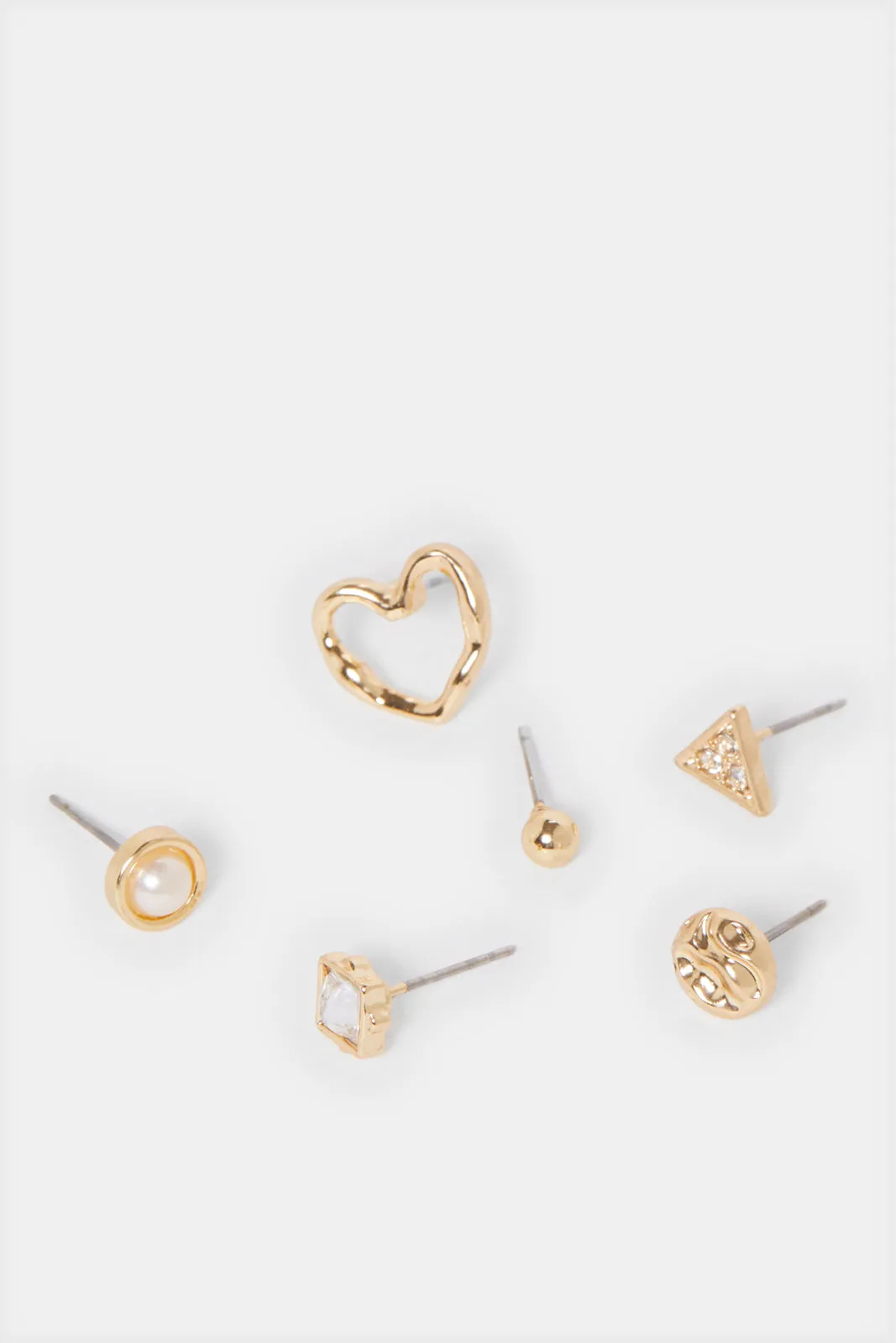 Women Gold Embellished Earring Pack (6 Pairs) sold by Redtag product image thumbnail 2