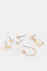 Women Gold Embellished Earring Pack (6 Pairs) sold by Redtag