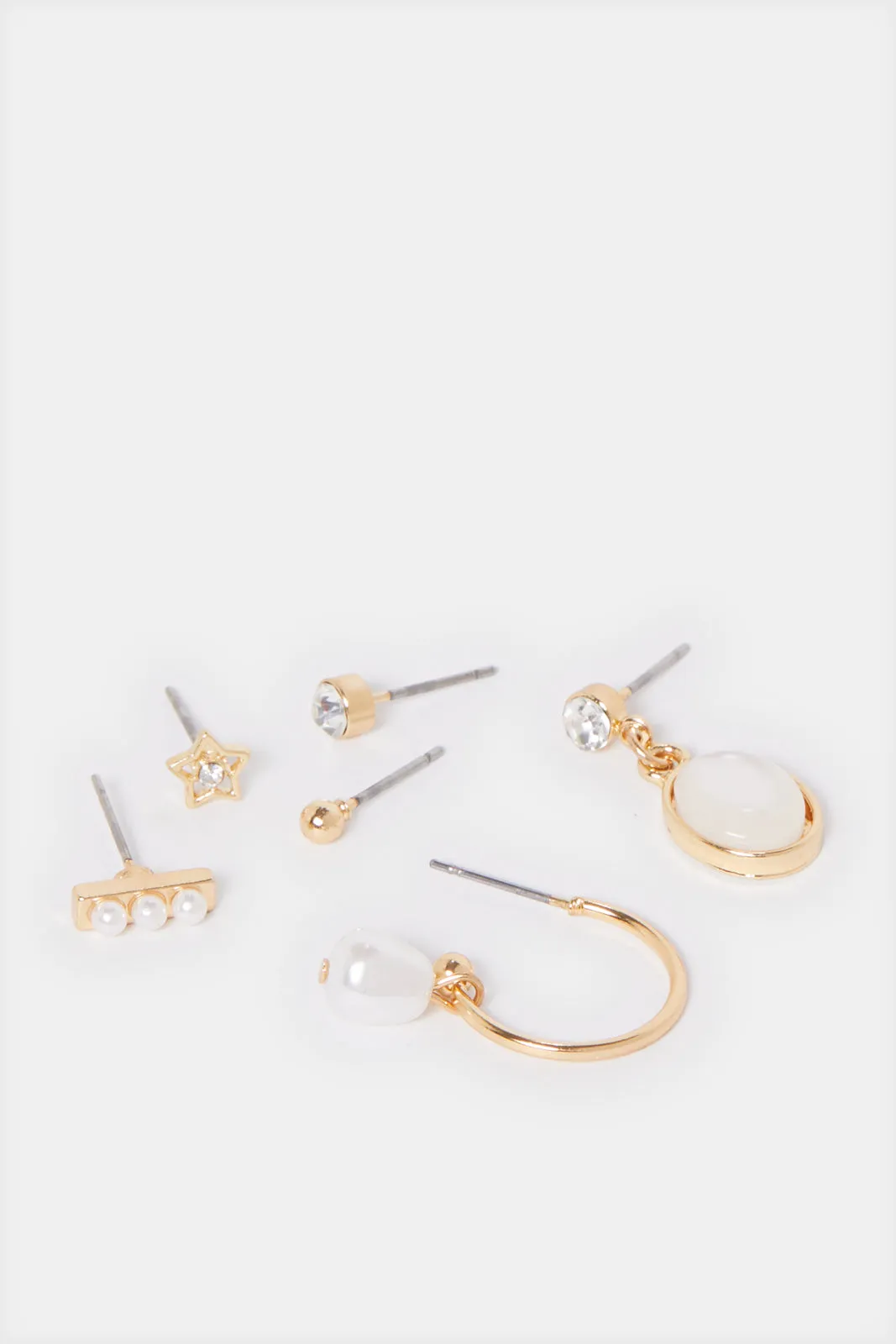 Women Gold Embellished Earring Pack (6 Pairs) sold by Redtag product image thumbnail 2