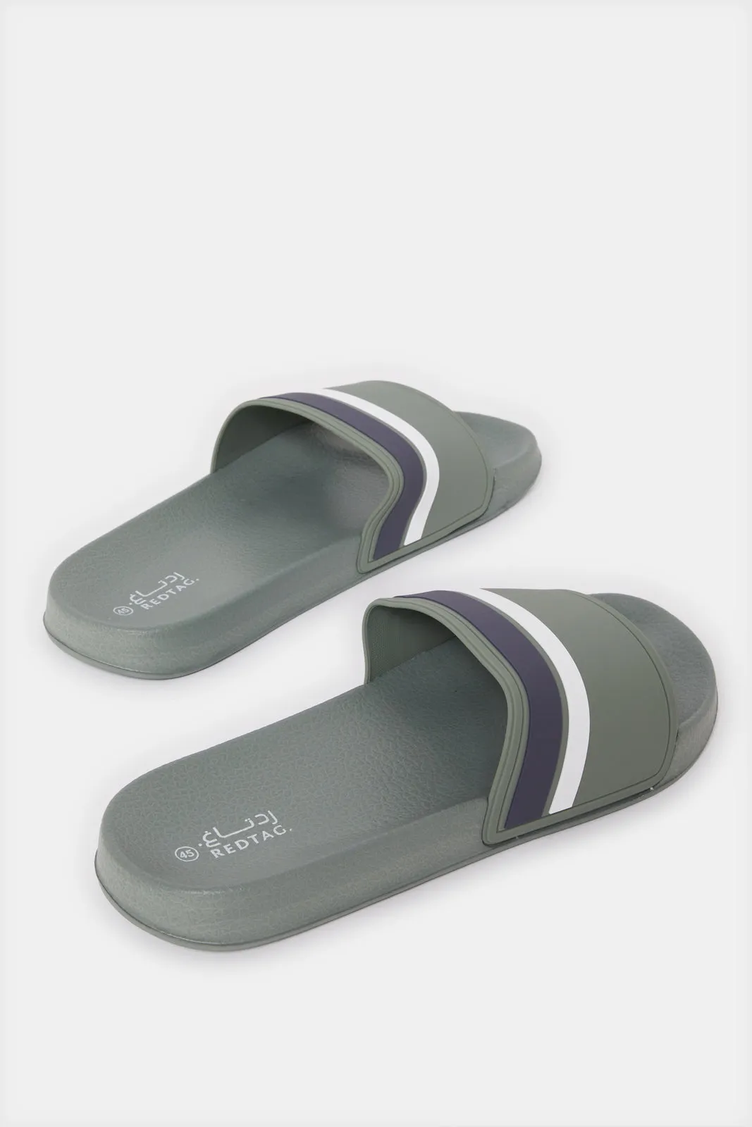 Men Mint Striped Slide sold by Redtag product image thumbnail 4