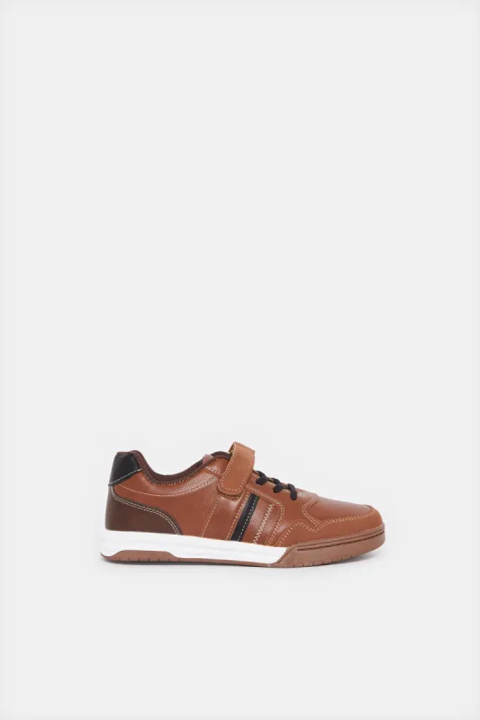 Senior Boys Brown Material Block Sneaker sold by Redtag
