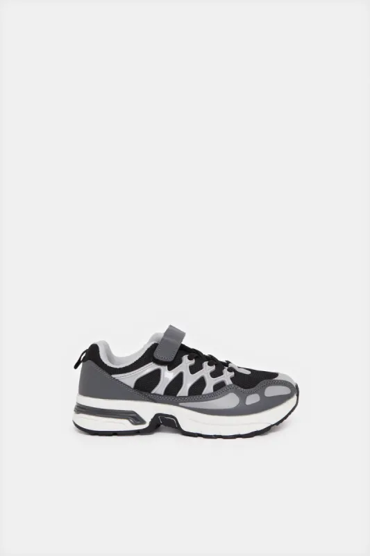 Senior Boys Grey Embellished Sneakers sold by Redtag