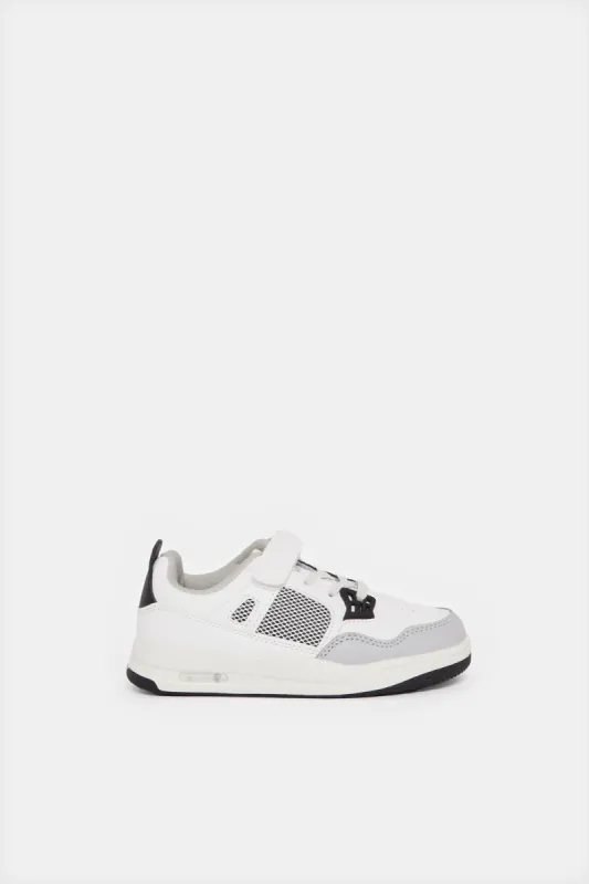 Boys White Material Block Sneakers sold by Redtag
