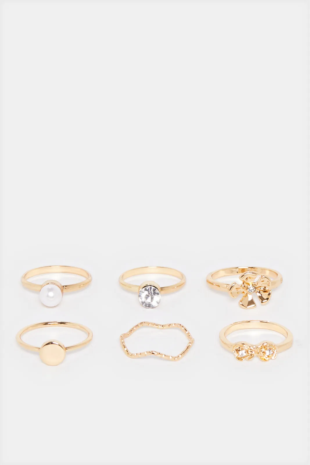 Women Gold Embellished Ring Set (6 Piece) sold by Redtag