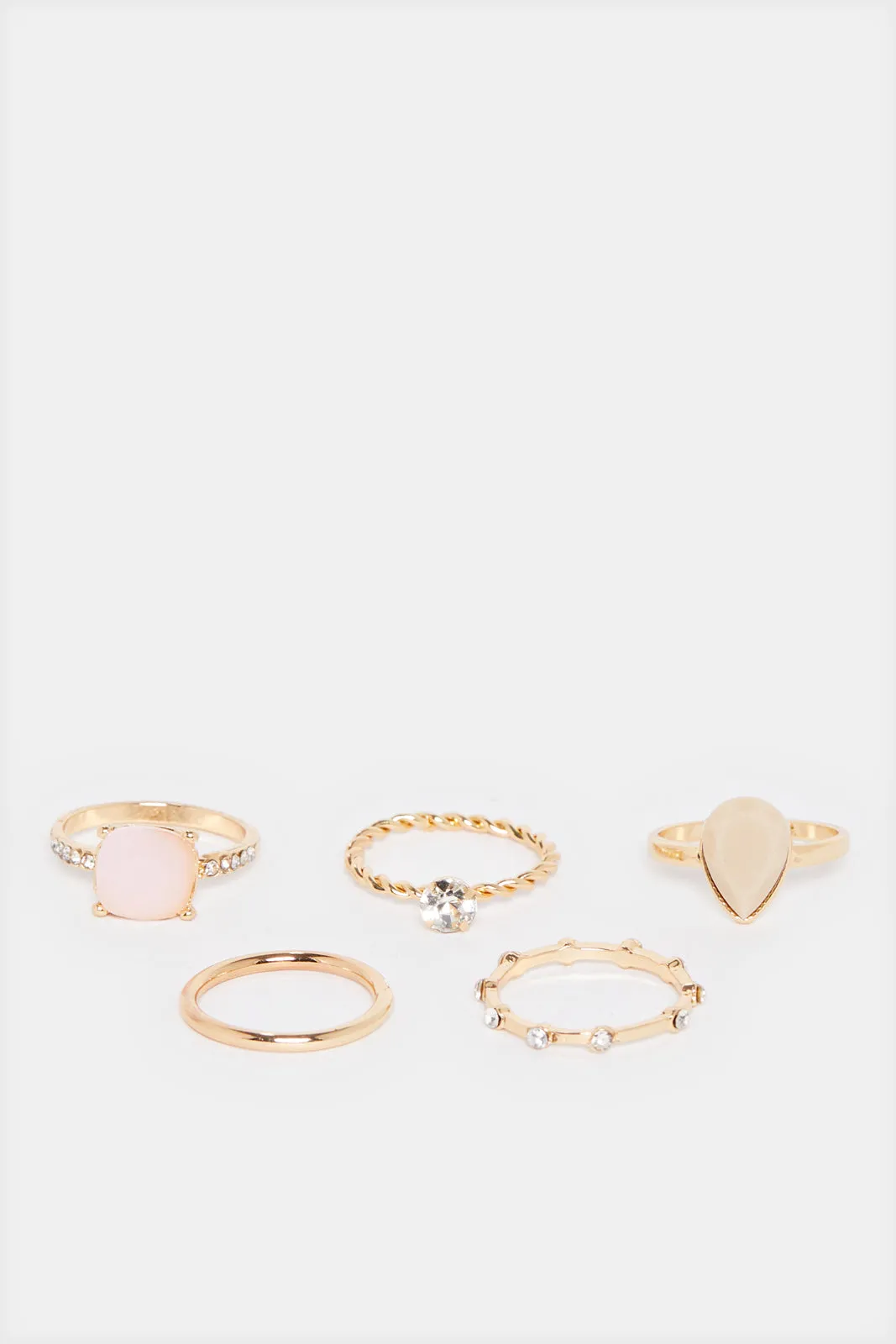 Women Gold Embellished Ring Set (5 Piece) sold by Redtag