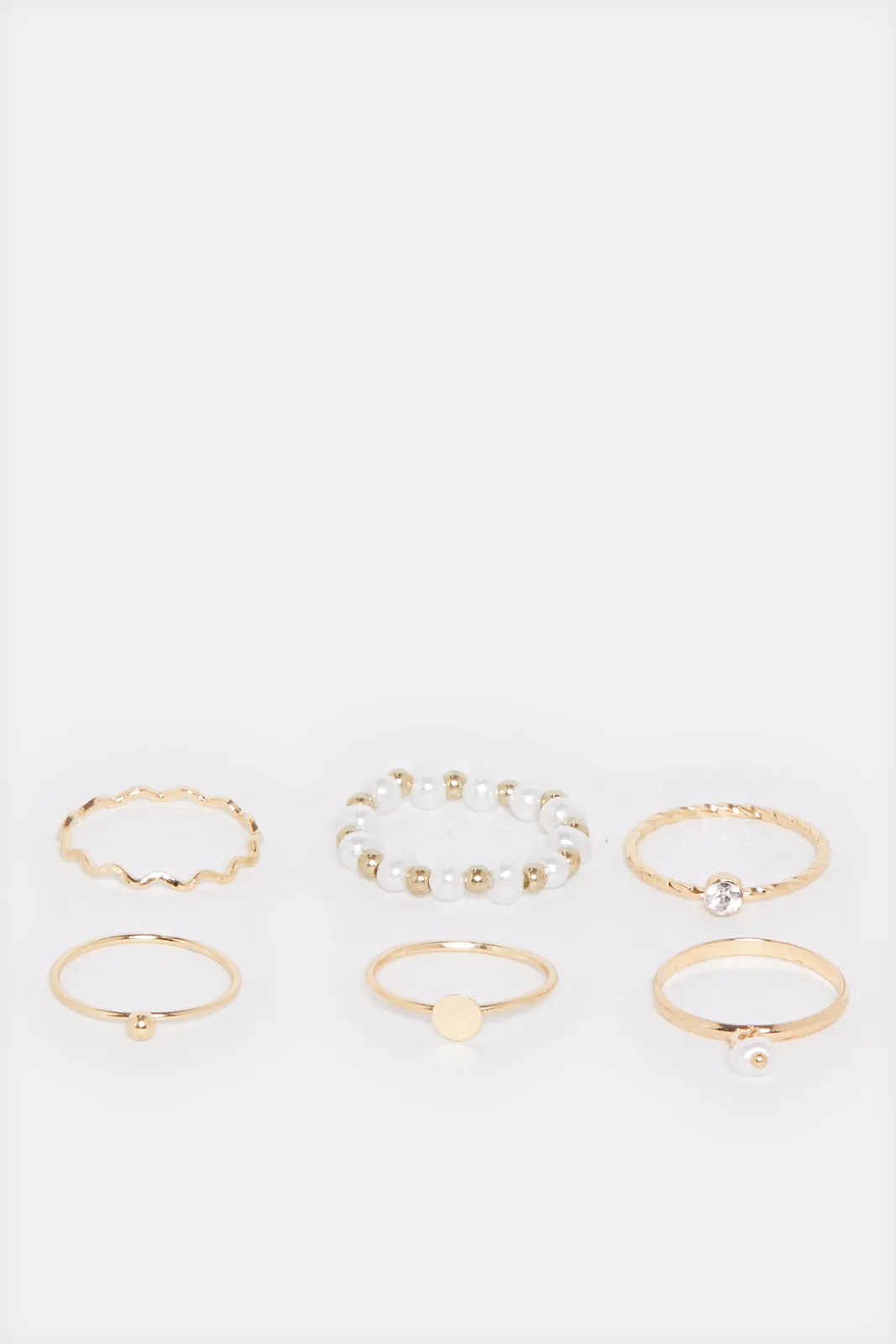 Women Gold Embellished Ring Set (6 Piece) sold by Redtag