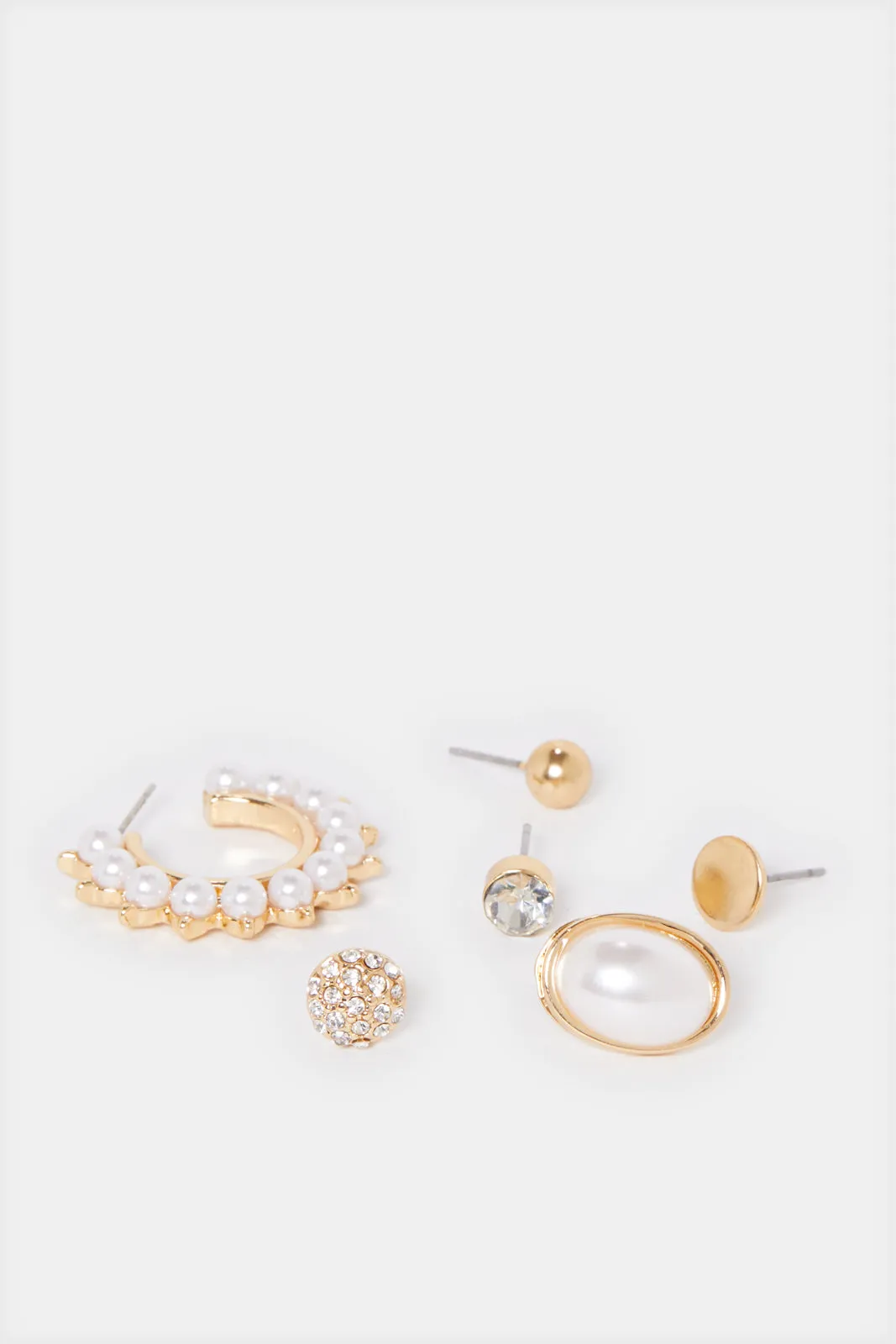 Women Gold Embellished Earring Set (6 Pairs) sold by Redtag product image thumbnail 2