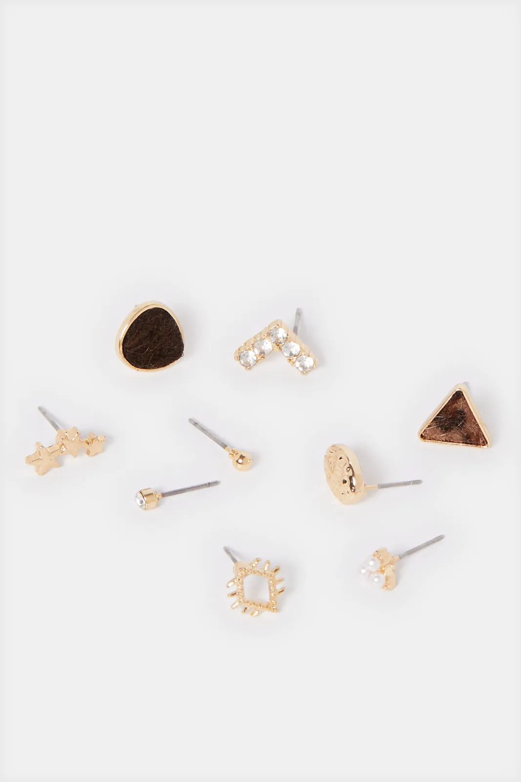 Women Gold Embellished Earring Set (9 Pairs) sold by Redtag product image thumbnail 2