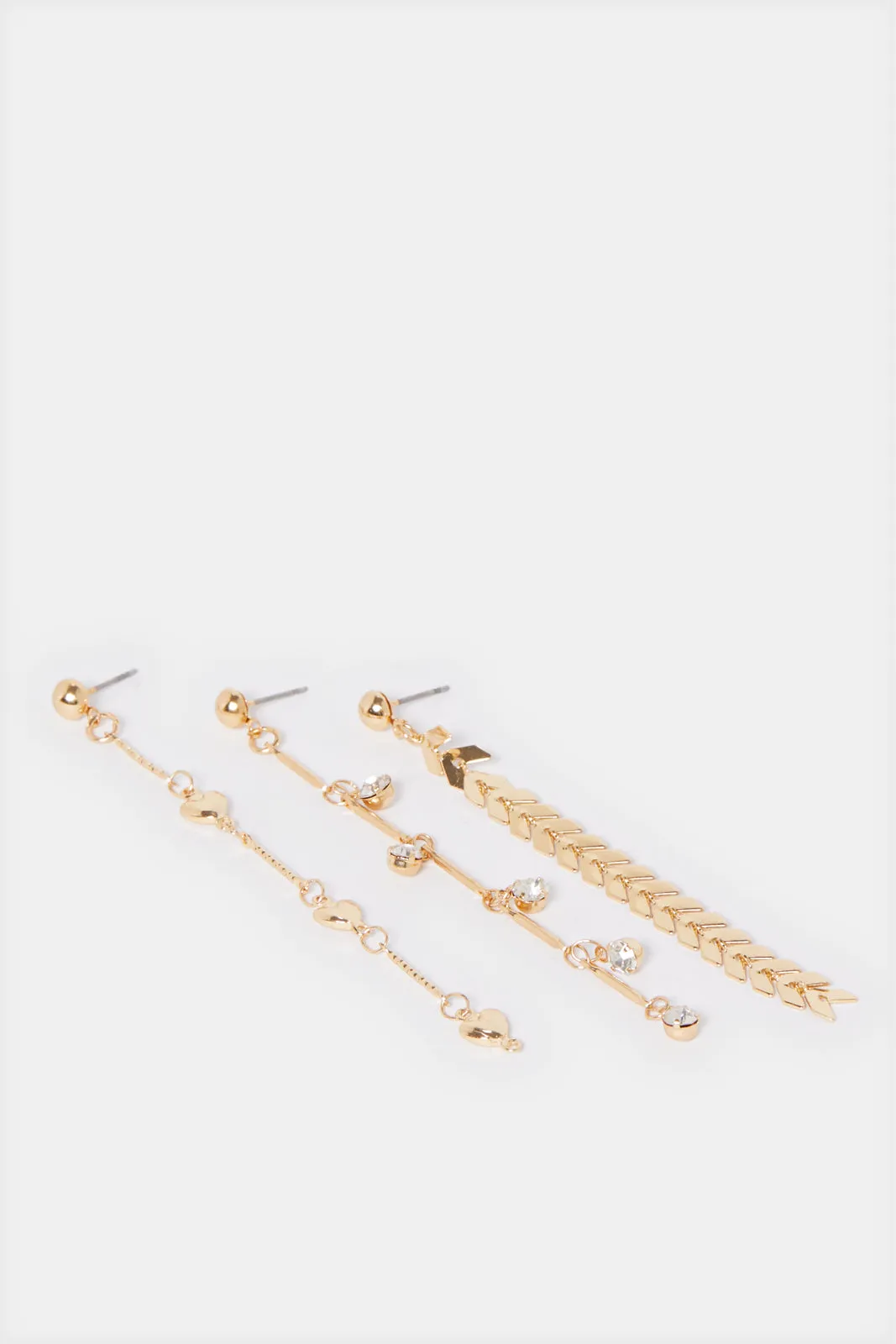 Women Gold Embellished Earring Set (3 Pairs) sold by Redtag product image thumbnail 2