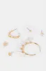Women Gold Embellished Earring Set (6 Pairs) sold by Redtag