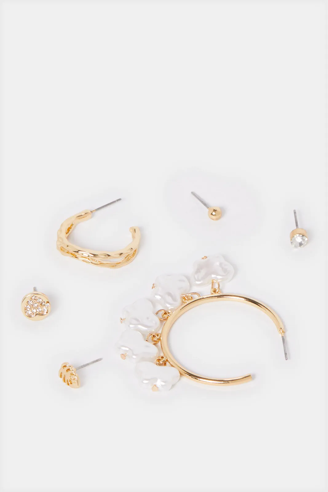 Women Gold Embellished Earring Set (6 Pairs) sold by Redtag product image thumbnail 2