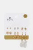 Women Gold Embellished Earring Set (6 Pairs) sold by Redtag