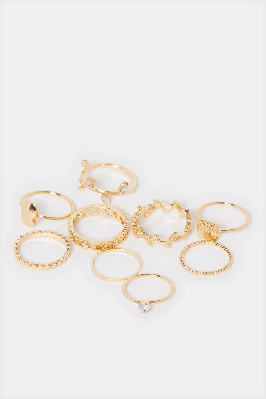 Women Gold Embellished Ring Set (9 Piece) sold by Redtag product image thumbnail 3