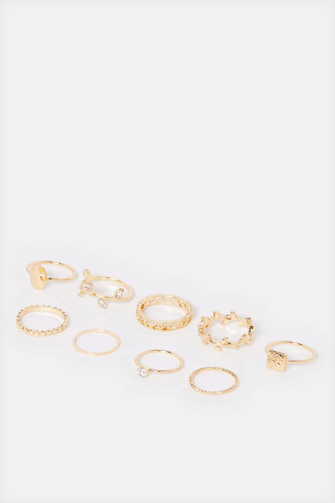 Women Gold Embellished Ring Set (9 Piece) sold by Redtag product image thumbnail 2