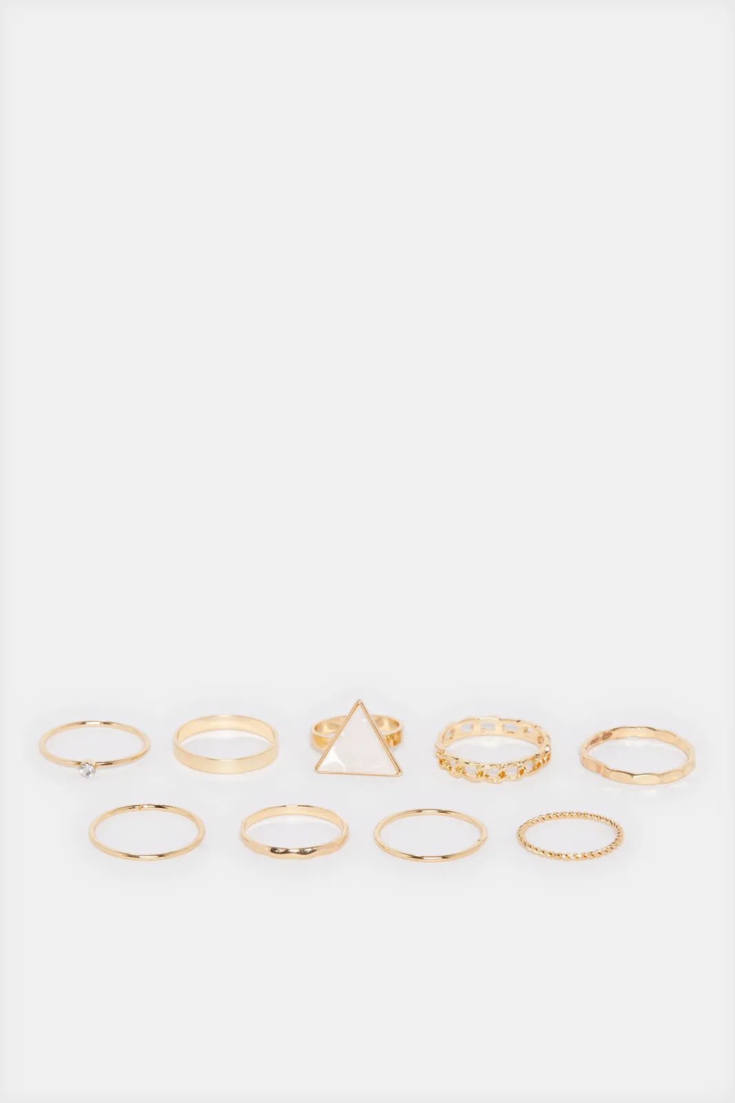 Women Gold Embellished Ring Set (9 Piece) sold by Redtag
