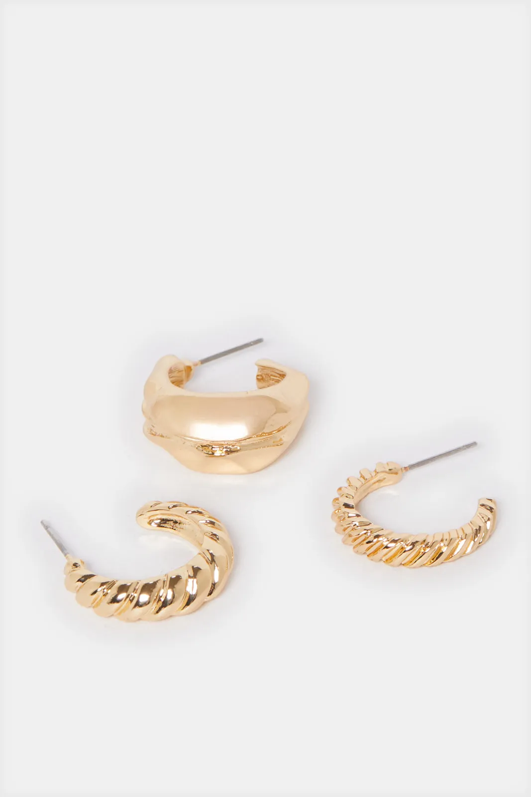 Women Silver Embellished Earrings Set (3 Pairs) sold by Redtag product image thumbnail 2