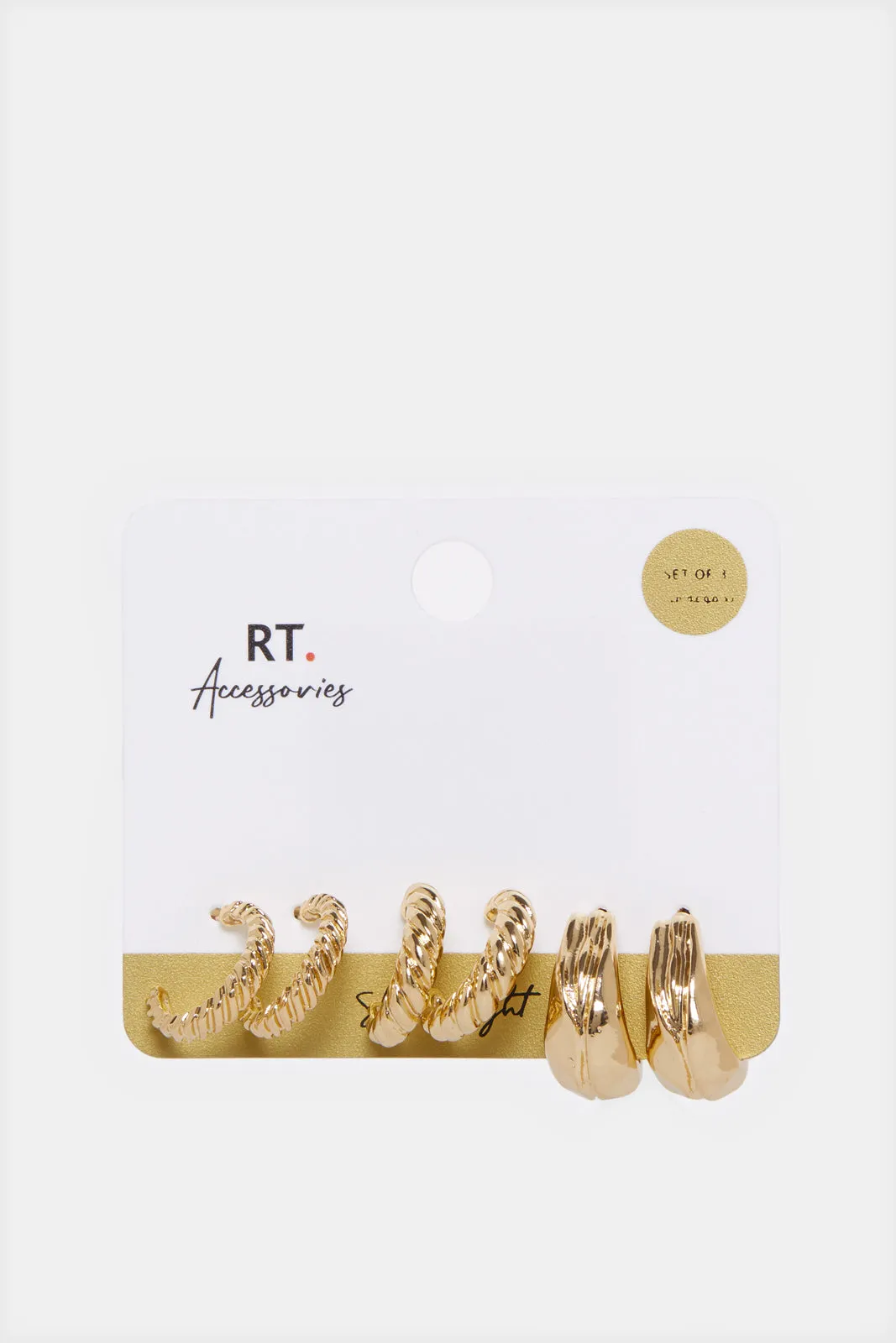 Women Silver Embellished Earrings Set (3 Pairs) sold by Redtag