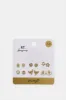 Women Silver Embellished Earrings Set (6Pairs) sold by Redtag