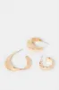 Women Gold Embellished Earrings Set (3 Pairs) sold by Redtag