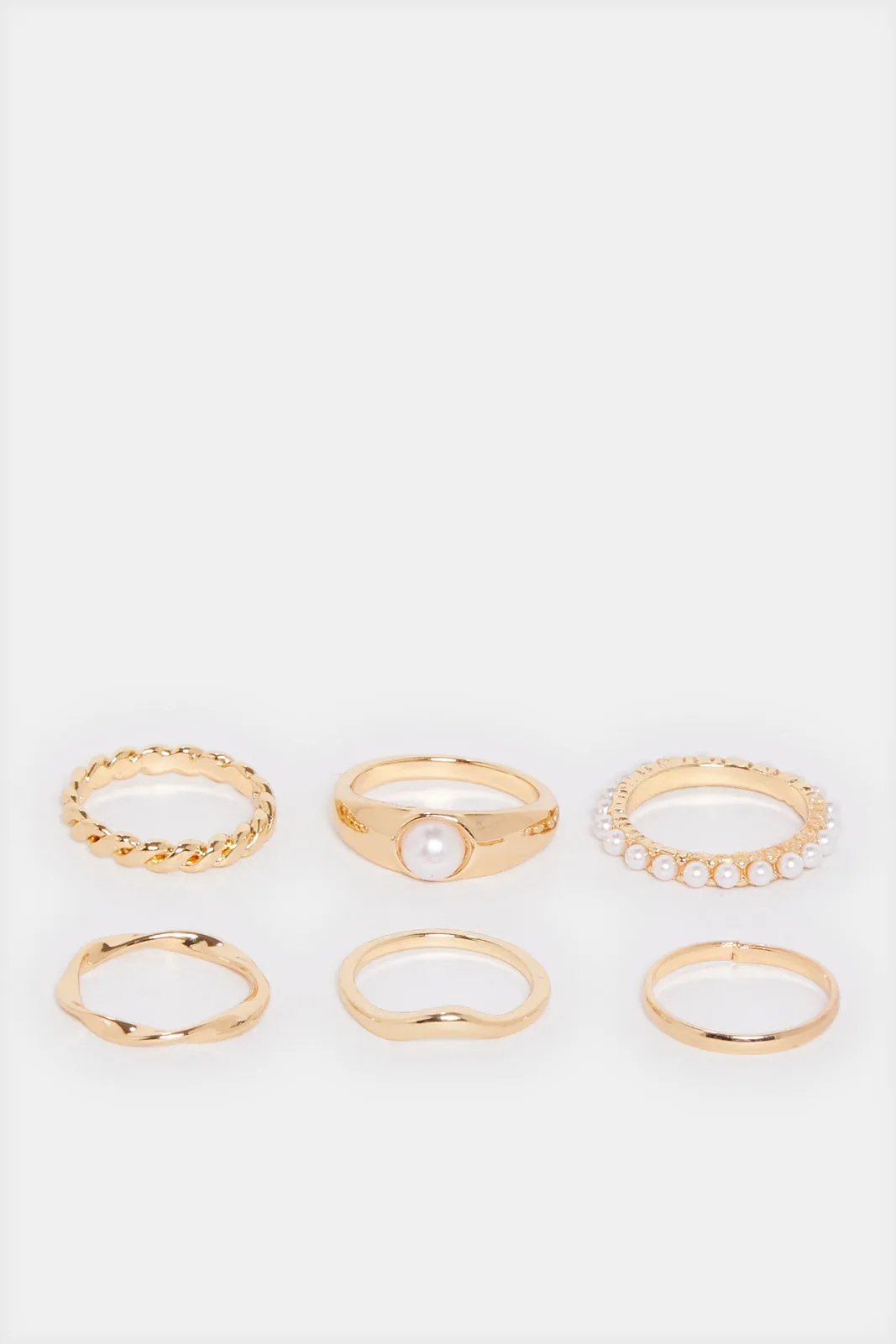 Women Gold Embellished Ring Set (6 Piece) sold by Redtag