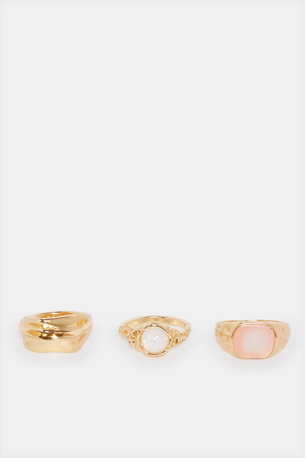 Women Gold Embellished Ring Set (3 Piece) sold by Redtag