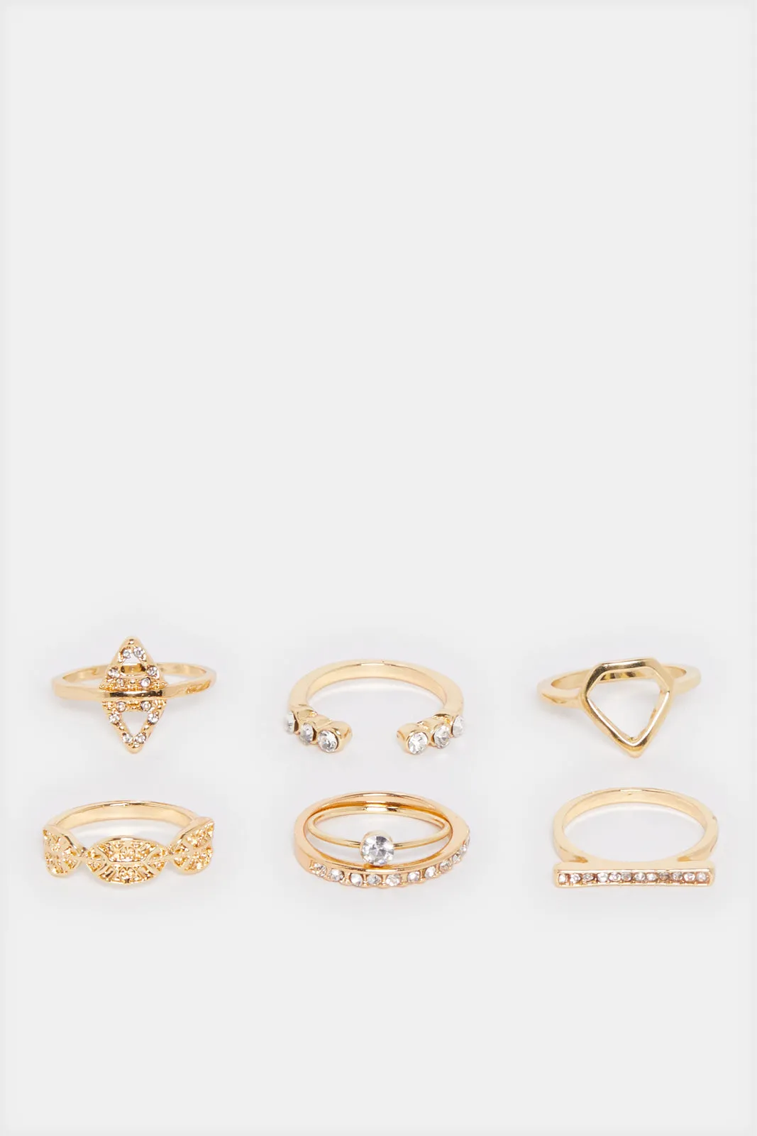 Women Gold Embellished Ring Set (6 Piece) sold by Redtag