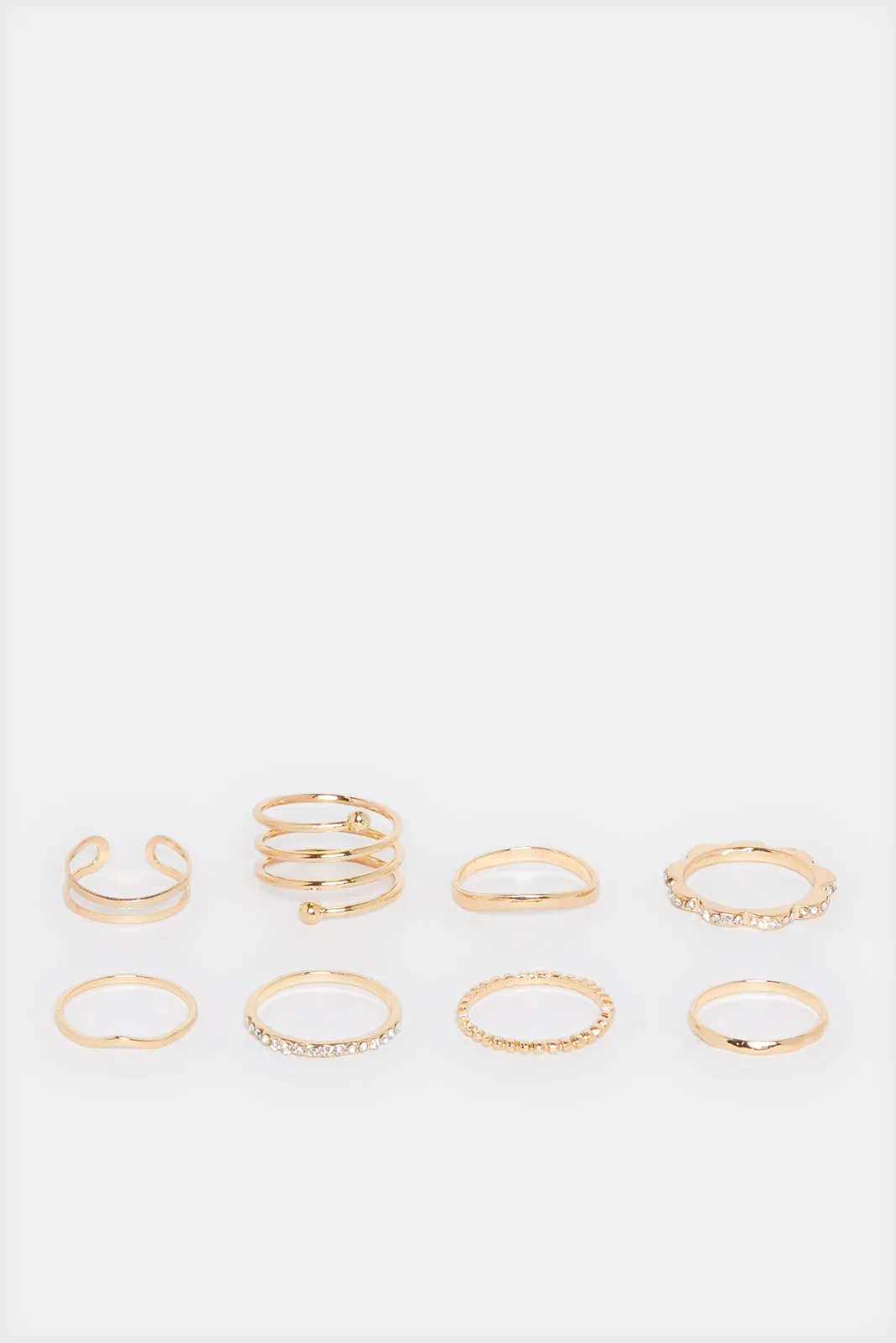 Women Gold Ring Set (8 Piece) sold by Redtag