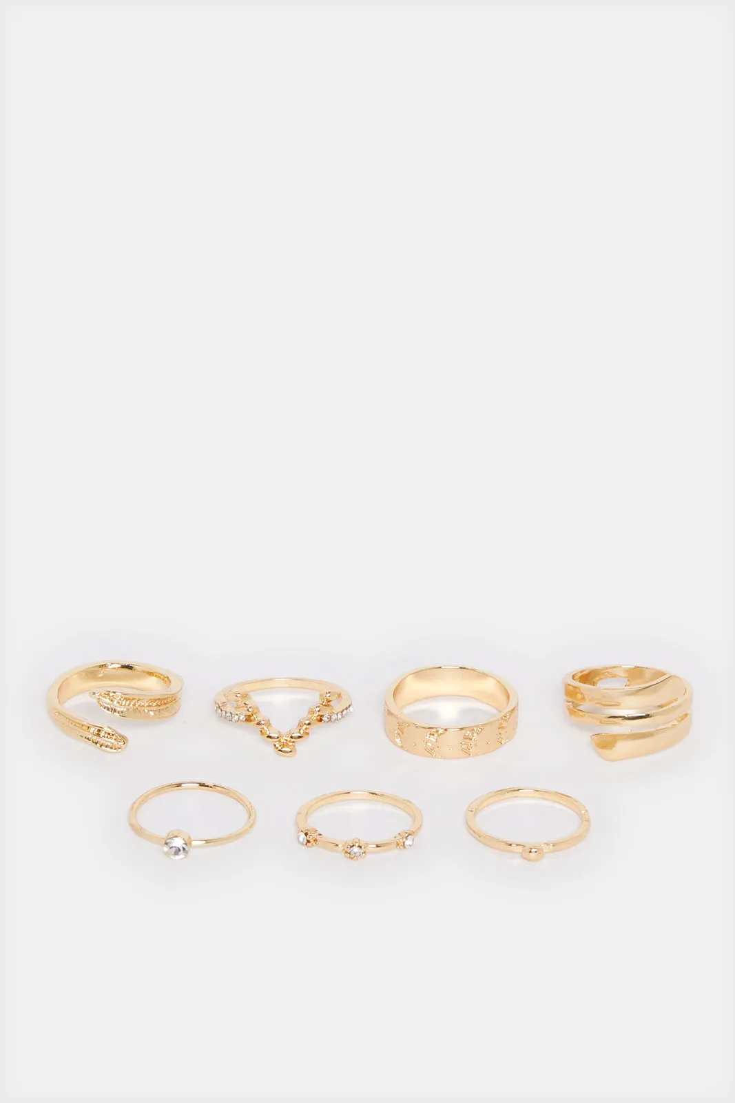 Women Gold Embellished Ring Set (7 Piece) sold by Redtag