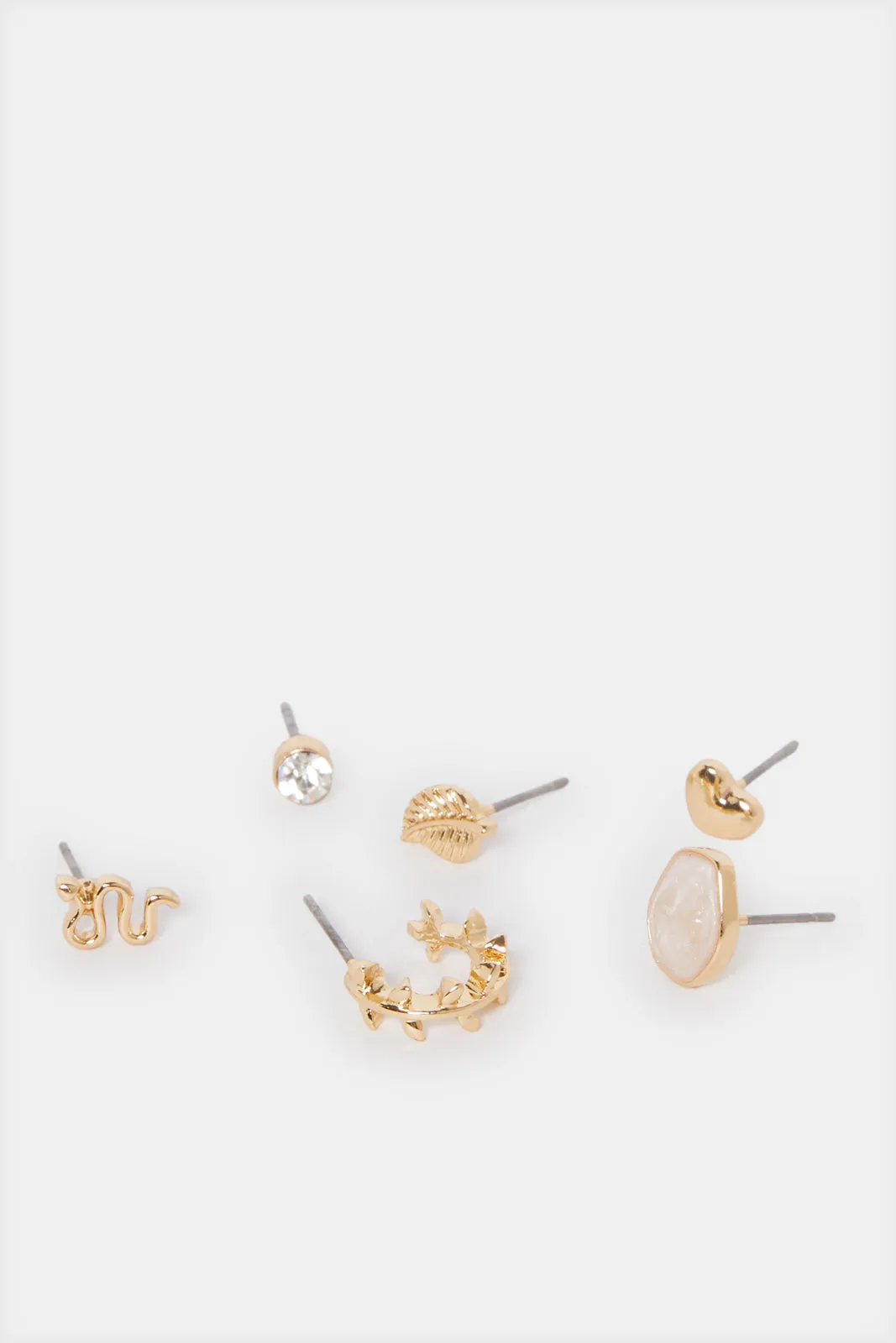Women Gold Embellished Studs (6 Pairs) sold by Redtag product image thumbnail 2