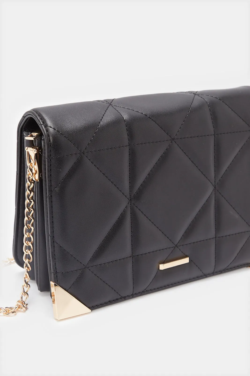 Women Black Quilted Cross Body Bag sold by Redtag product image thumbnail 3