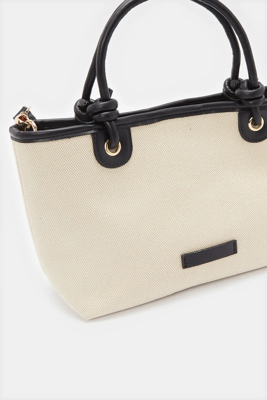 Women Beige Soft Canvas Tote sold by Redtag product image thumbnail 3
