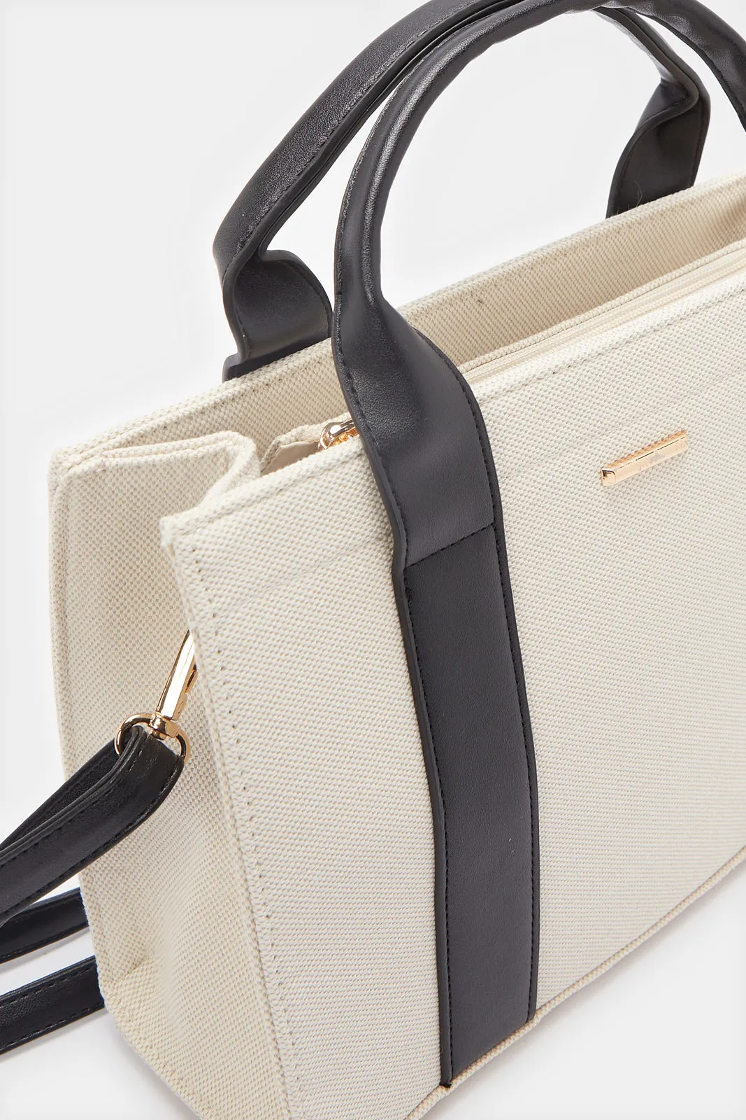 Women Beige Canvas Day Bag sold by Redtag product image thumbnail 3