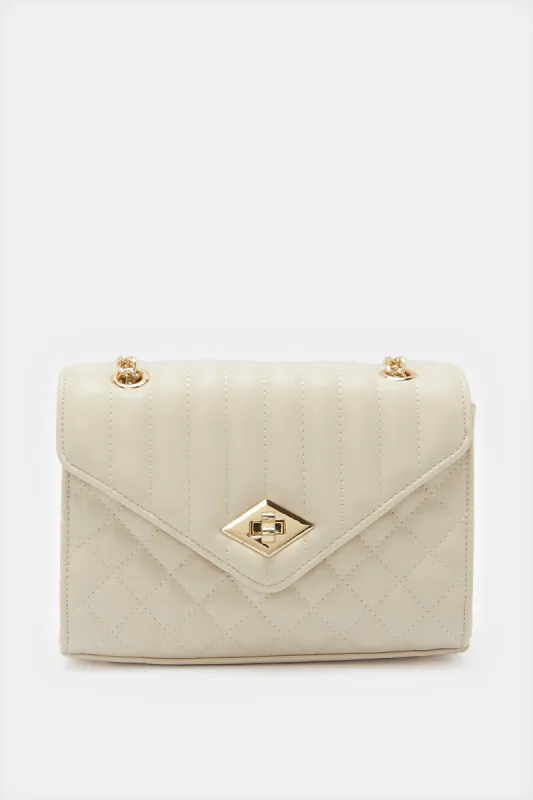 Women Beige Envelope Bag sold by Redtag