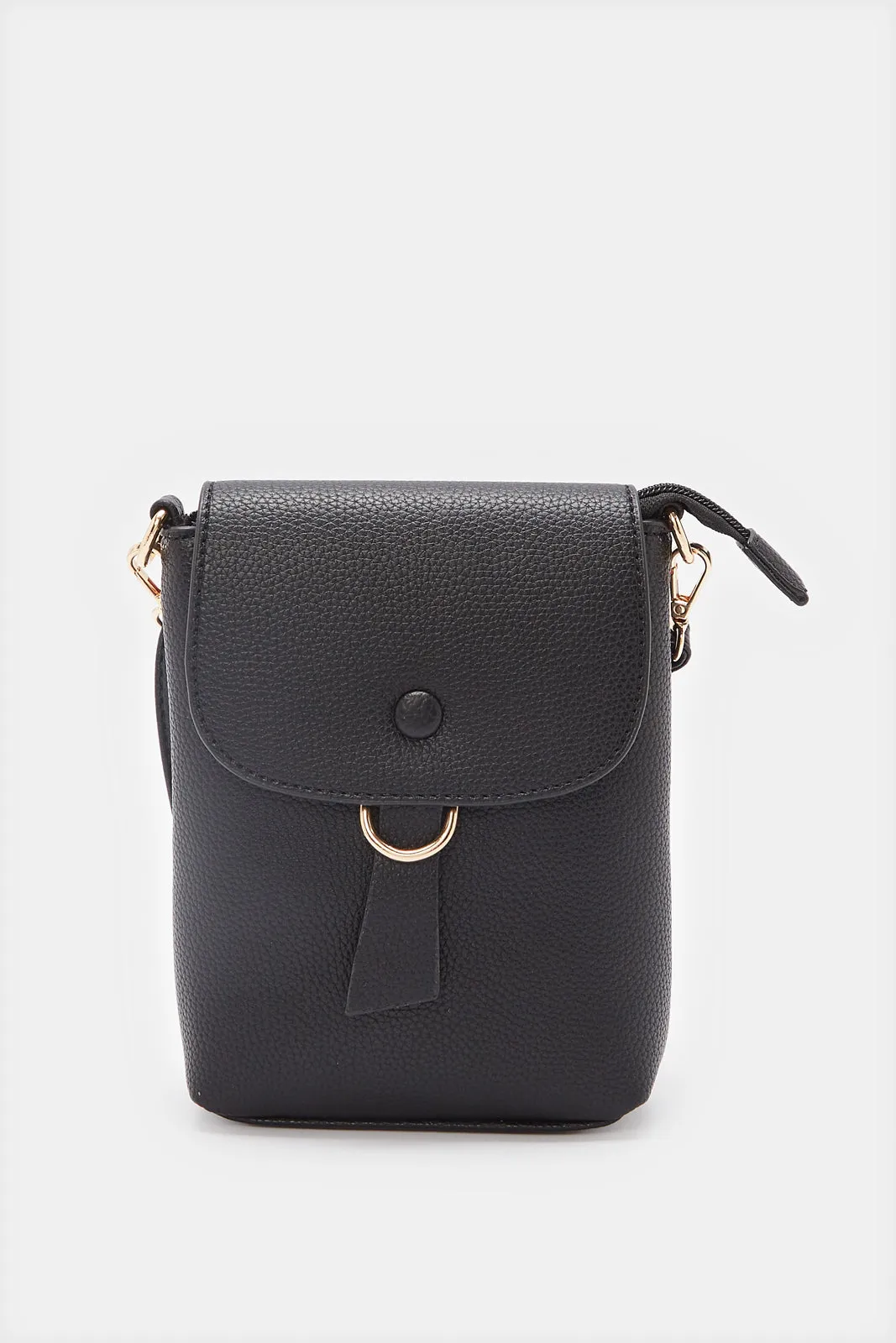 Women Black Plain Mobile Pouch sold by Redtag