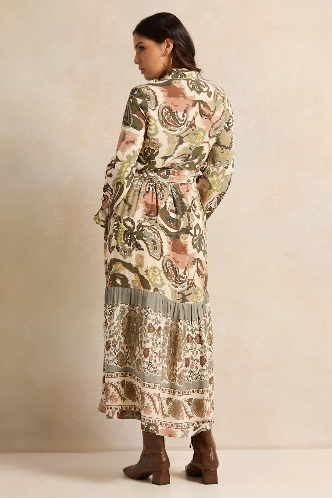 Women Multicolour Printed Tiered Shirt Dress sold by Redtag product image thumbnail 3