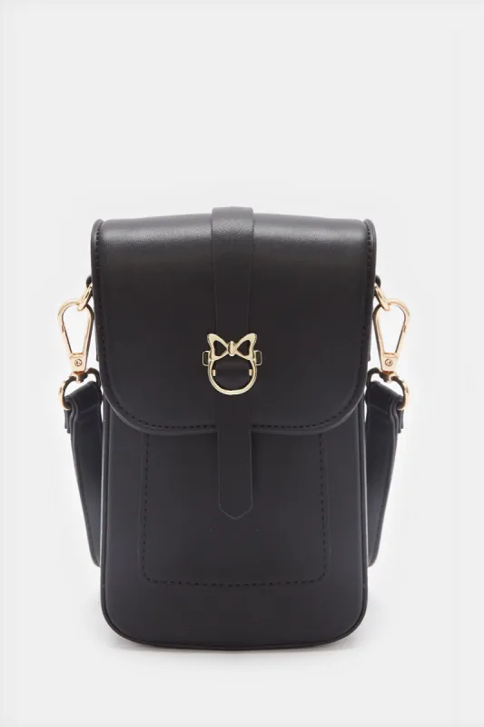 Women Black Embellished Mobile Case sold by Redtag