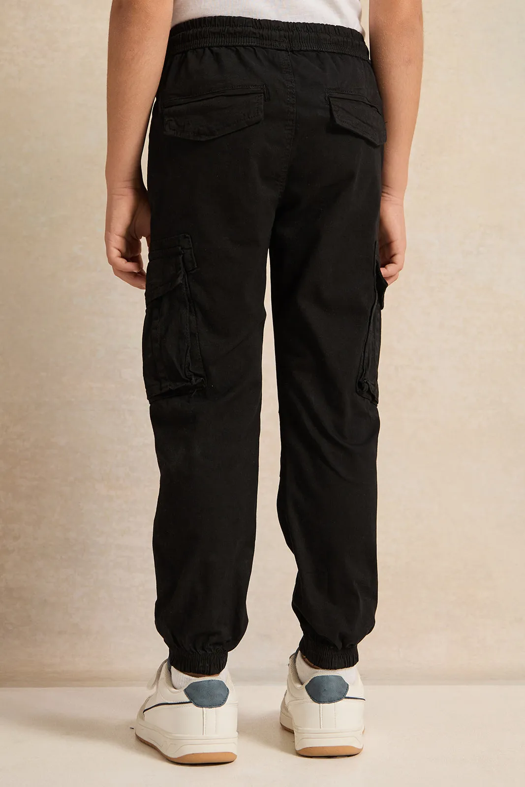 Boys Black Cargo Pocket Jogger sold by Redtag product image thumbnail 3