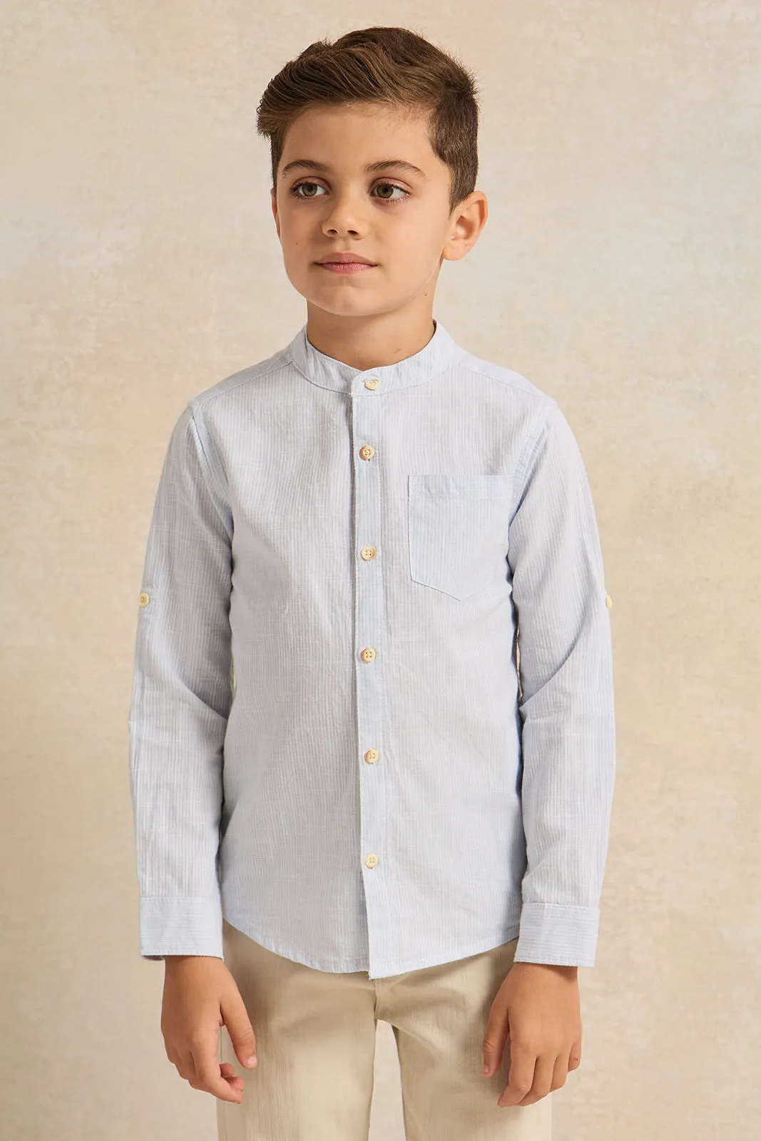Boys Blue Dobby Shirt sold by Redtag