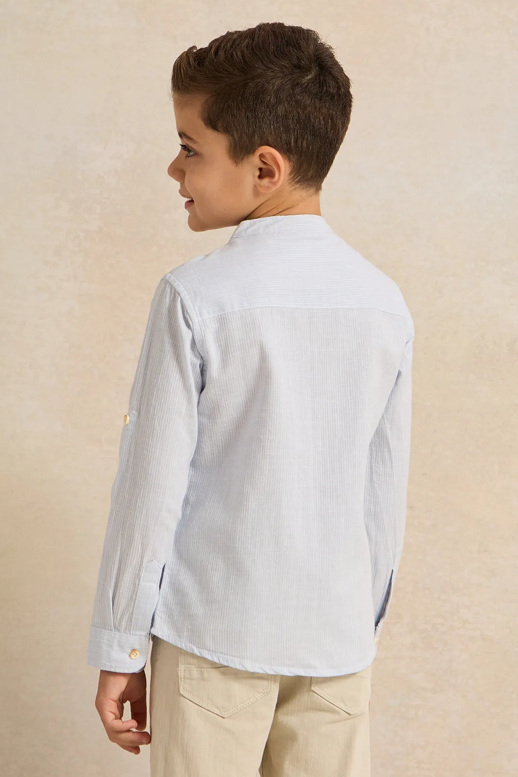 Boys Blue Dobby Shirt sold by Redtag product image thumbnail 3