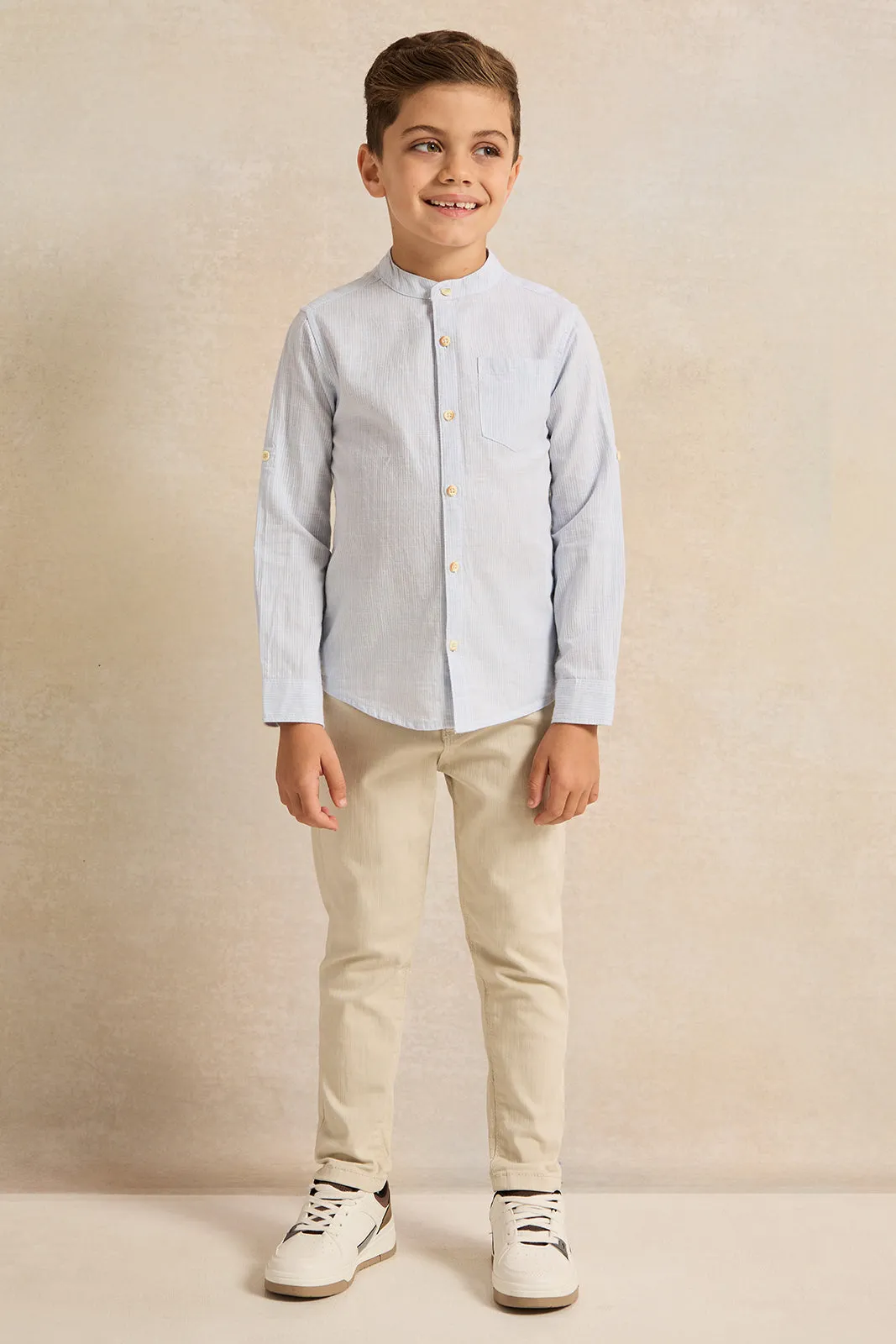 Boys Blue Dobby Shirt sold by Redtag product image thumbnail 2