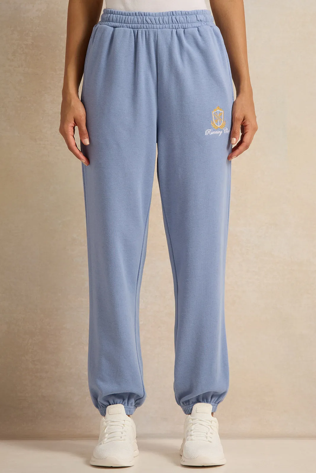 Women Blue Printed Jogger Pants sold by Redtag