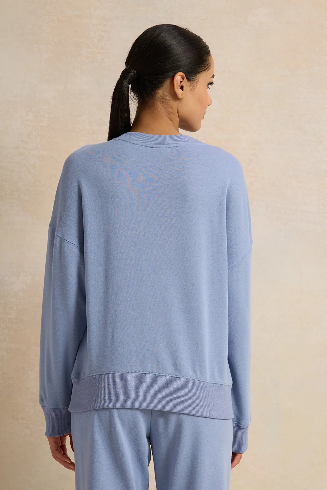 Women Blue Printed Sweatshirt sold by Redtag product image thumbnail 3