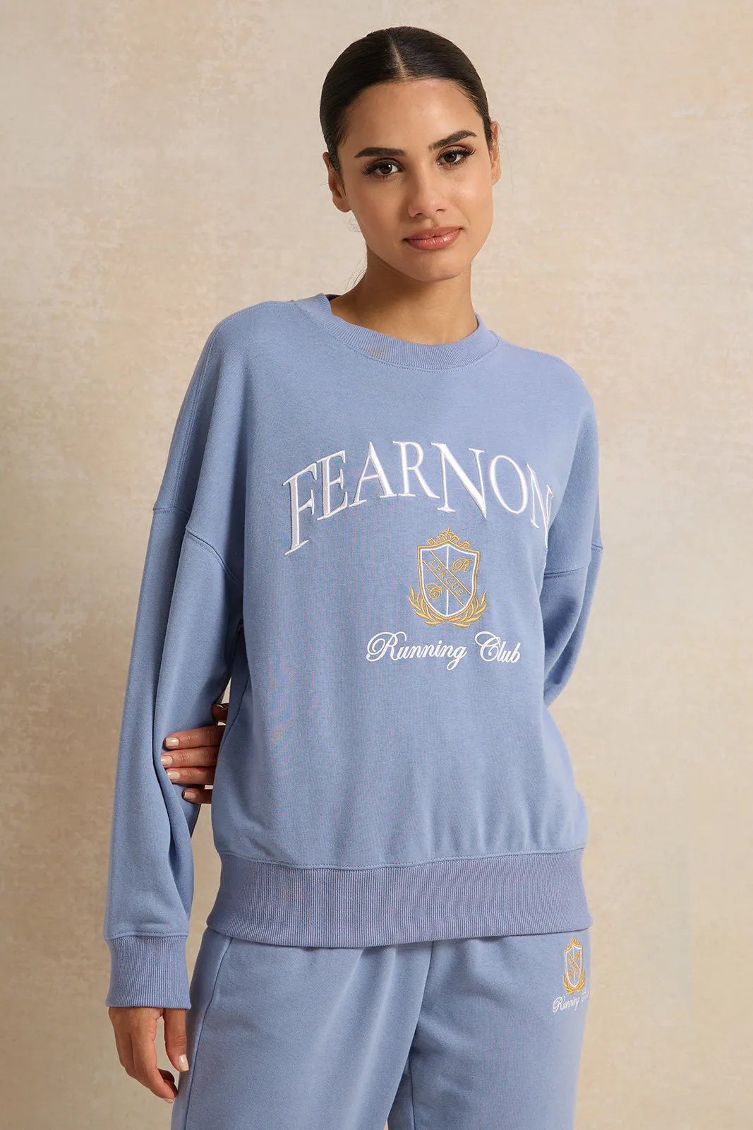 Women Blue Printed Sweatshirt sold by Redtag