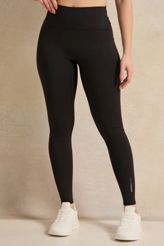 Women Black Placement Print Active Pants sold by Redtag