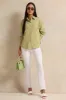 Women Green Striped Shirt sold by Redtag