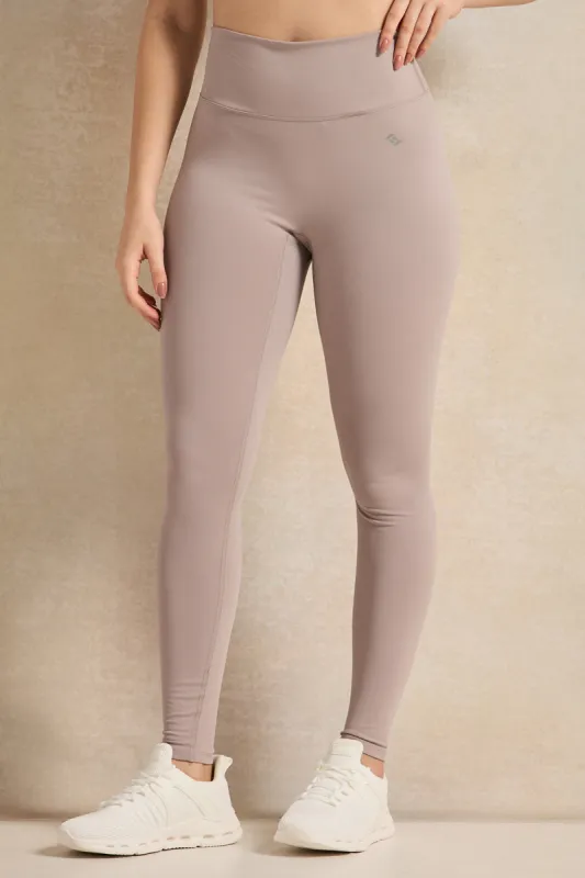 Women Beige Active Leggings sold by Redtag